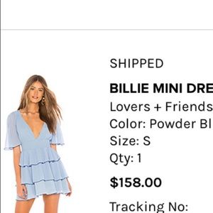 Blue mini dress w ruffles